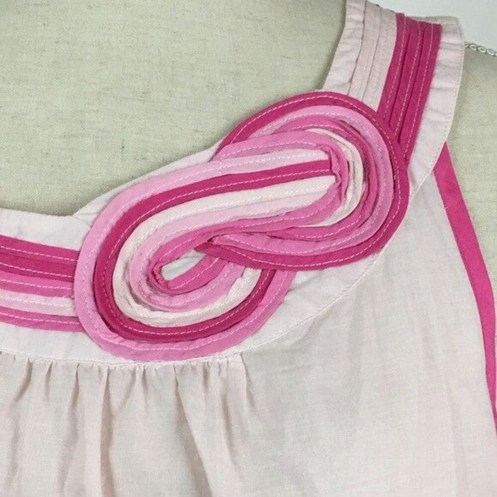 Tommy Hilfiger Womens Medium Pink Ombre Sleeveless Top Floral Neckline Tank - Picture 2 of 8